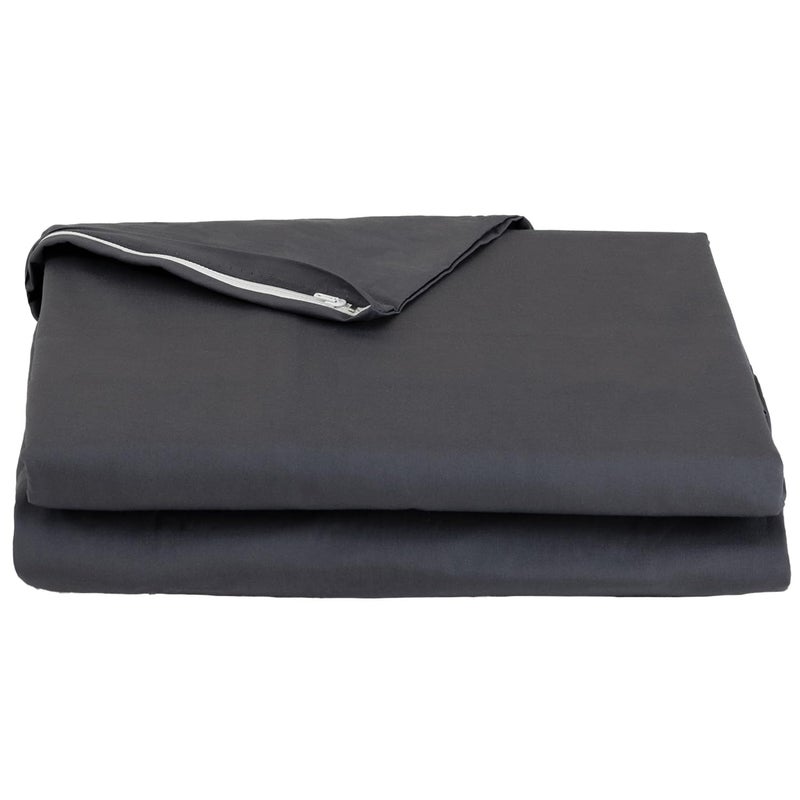 FULI 100% Cotton Zippered Futon Cover, Japanese Futon Mattress Cover, Shikibuton, Made in Japan (Queen, Dark Gray) - Image 1